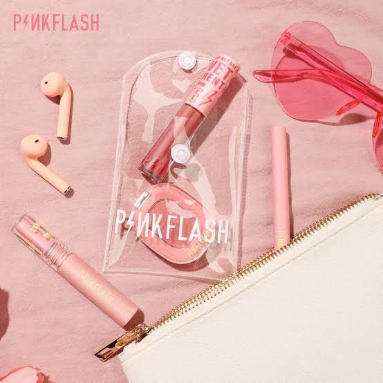 Pink Flash Mini PVC Transparent Lipstick Bag - arsh cosmetics