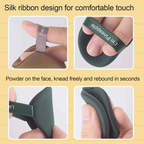 ribbon attached to air cushion powder to grab it