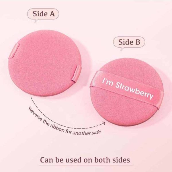 pink colour air cushion powder both sides shown