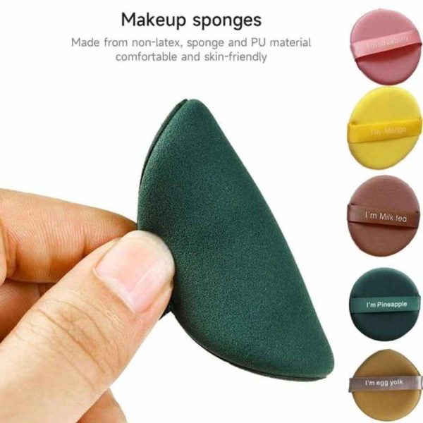 Air Cushion Powder Puff Pack of 3 Soft Round Wet Dry Makeup Sponge colors and softness shown