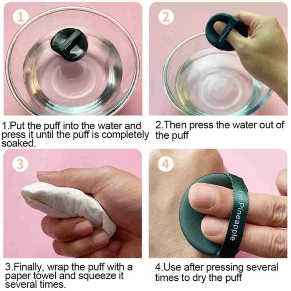 way to clean air cushion powder puff wet and dry sponge