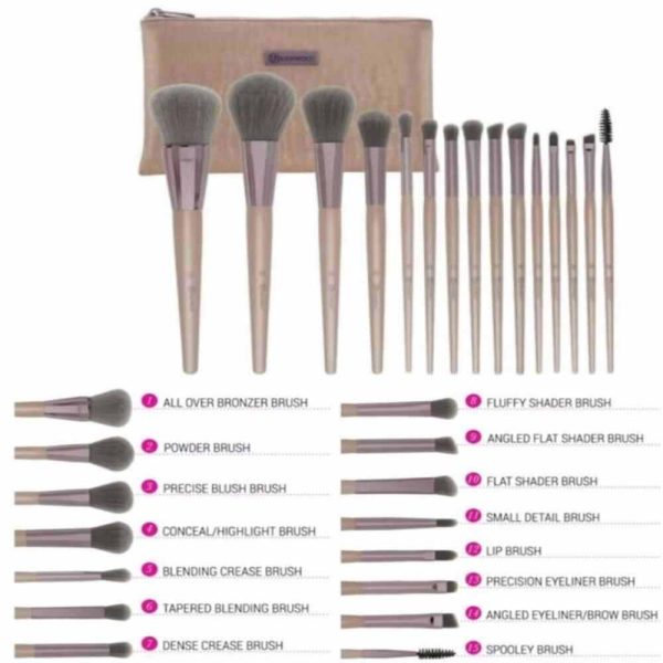 description of bh cosmetics lavish elegance brush 15 piece set