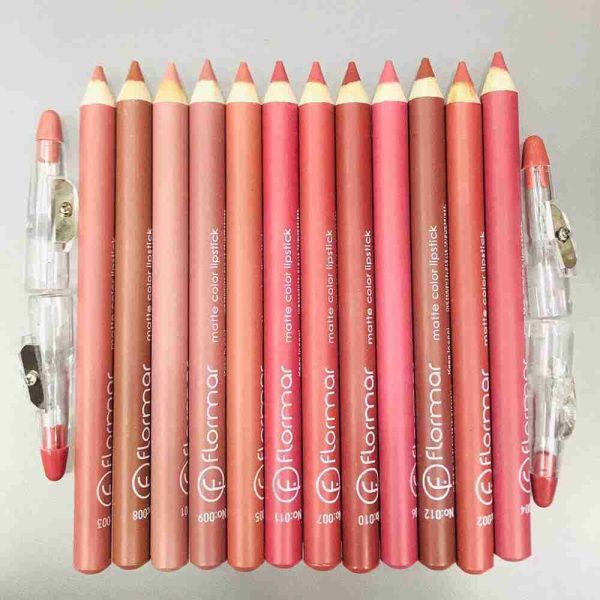 Flormar Lip Pencils Long lasting Lipliner Set of 12 with sharpner