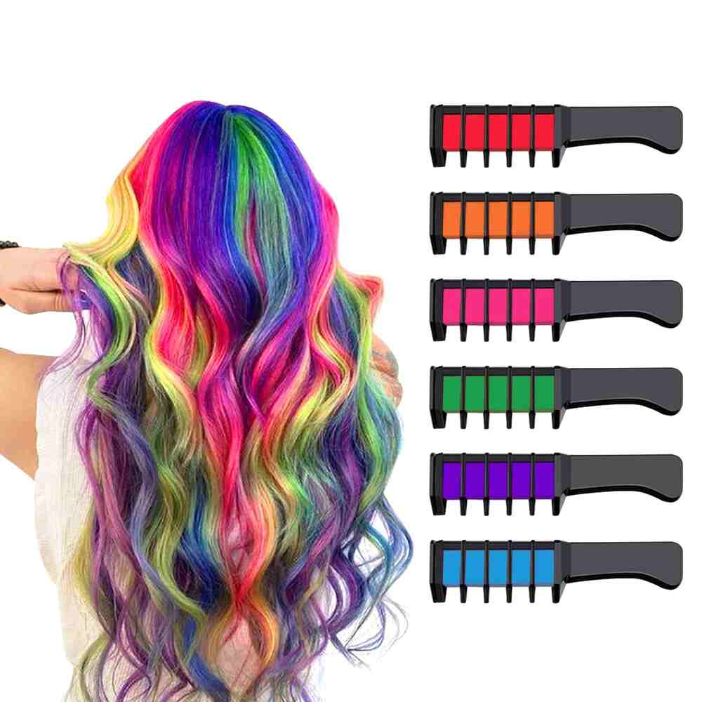 Hair Chalk, Temporary Hair Color Washable Hair Dye Rainbow Combs