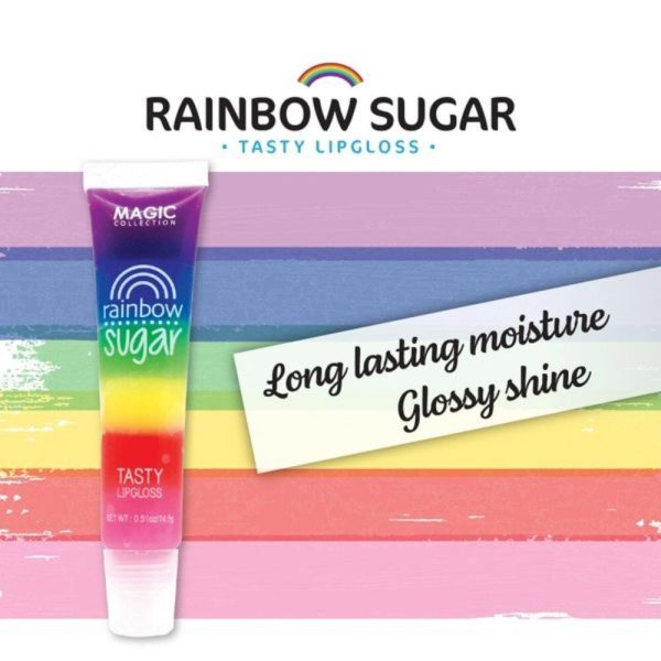 features of tasty Magic rainbow sugar fruity lip balm