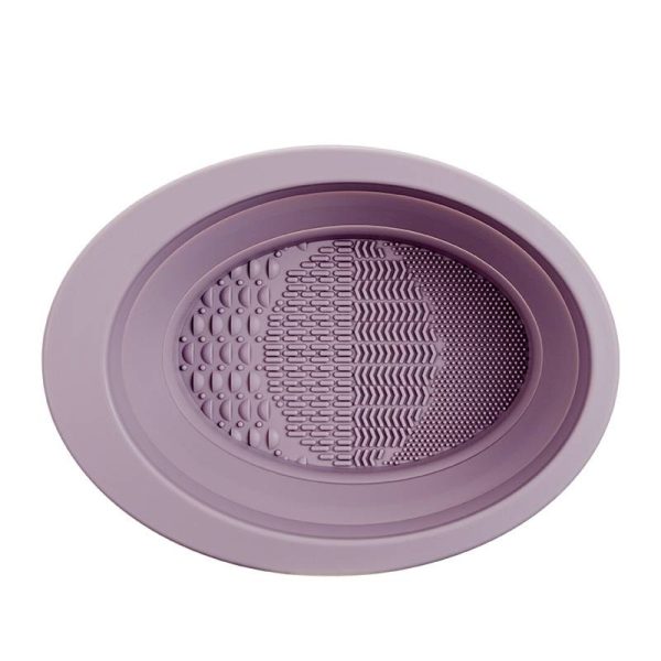 purple textured silicon brush cleaning bowl/pad