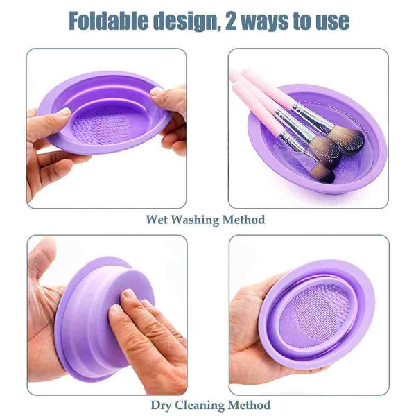design shown with purple silicon foldable bowl