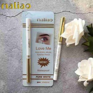 Maliao White Eye Pencil LoveMe White Kajal, Inner Eye and Eyeliner, Super Soft Waterproof Pencil with Sharpener