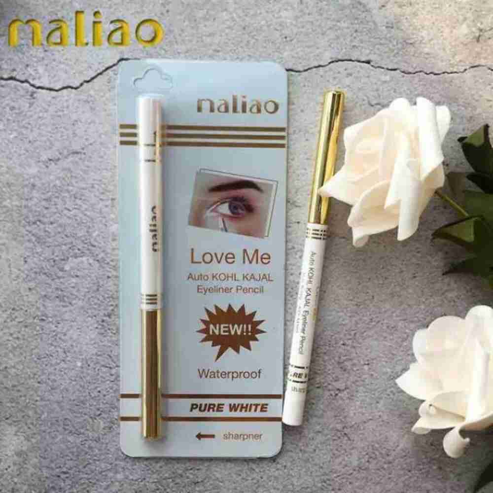 maliao love me white eyeliner kajal with sharpner pack