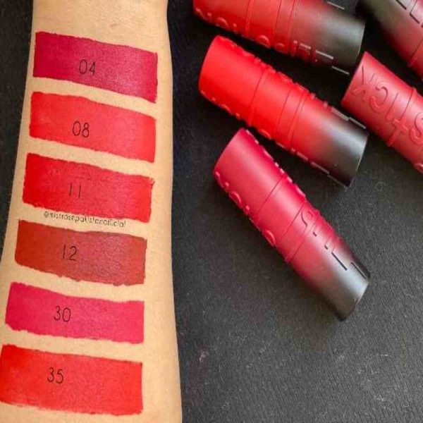 swatches shown on arm of Missroses Semi Matte Lipsticks  set of 6