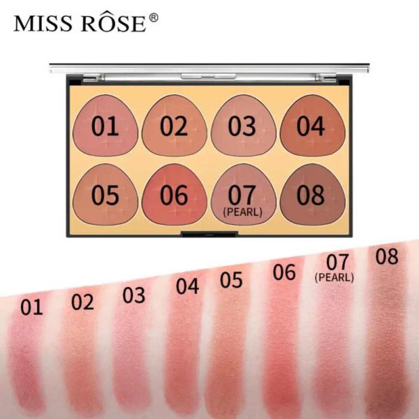 Missrose 8 Color Blusher Palette shade contour, blush and bronzer palette