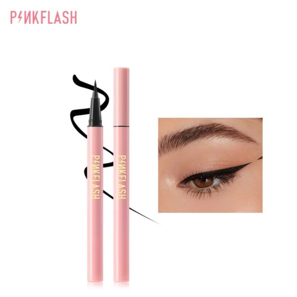 Pinkflash PF-E01 long lasting precise tip Ohmyline Eyeliner applied on eye