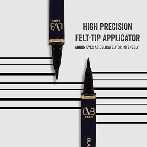 high precision application of CVB Black Art Liquid Pen Eyeliner