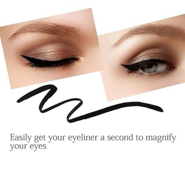 CVB Black Art Liquid Eyeliner shown on eyes easy and smooth application