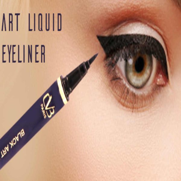 application of CVB Black Art Liquid Pen Eyeliner on eyes C05