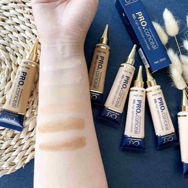 6 swatches of CVB Pro Conceal HD High-Definition Concealer applied on wrist