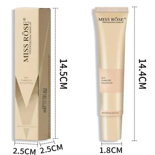 miss rose silk flawless foundation with its size and dimensions