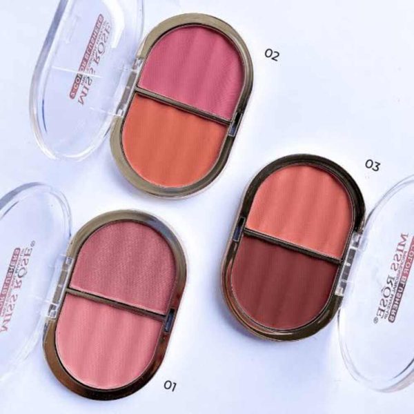 3 Shades Miss Rose 2 in 1 Blusher Round